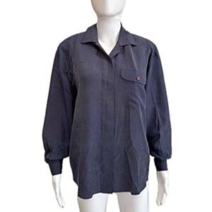 Vintage Nordstrom 2567 Basics 100% Silk Long Sleeve Button Shirt Womens Size 4